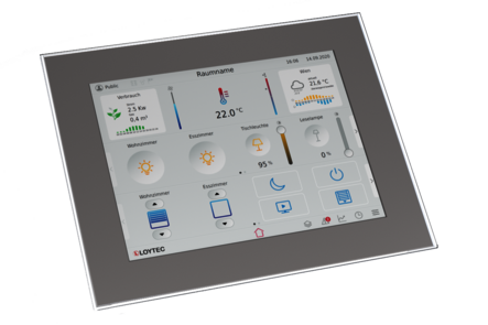 LOYTEC - LVIS15-32G1, touch panel, glass front, silver, capacitive touch,15"