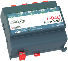 LOYTEC - LDALI-PWR4-U, DALI Power Supply for 4 DALI channels (116mA each)