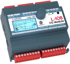 LOYTEC - LIOB-150, I/O module, 8xIN, 2xS0IN, 4x6A rly OUT, 4xOUT, 2xana OUT