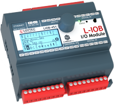 LOYTEC - LIOB-451, I/O module, 8x IN, 12DIN, Ethernet, F16R16, ETH interface